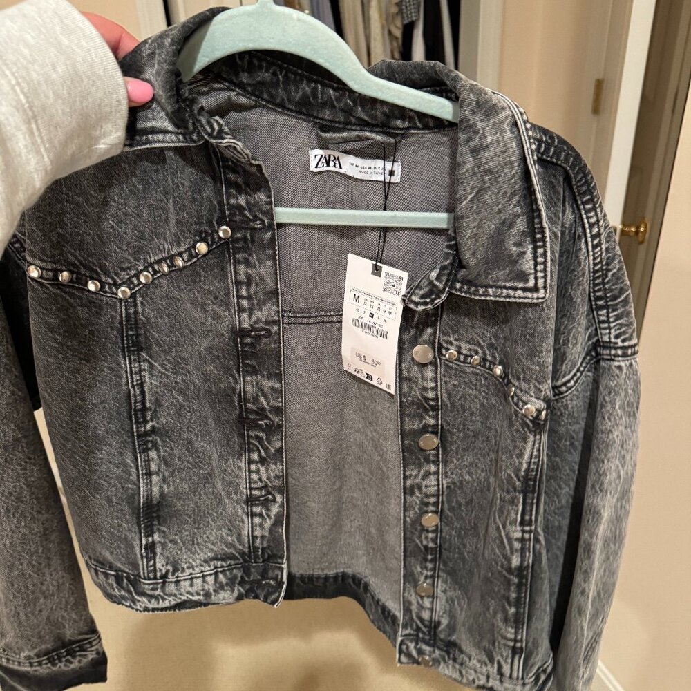Zara studded denim jacket